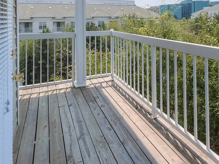 Private balcony with scenic wooded views