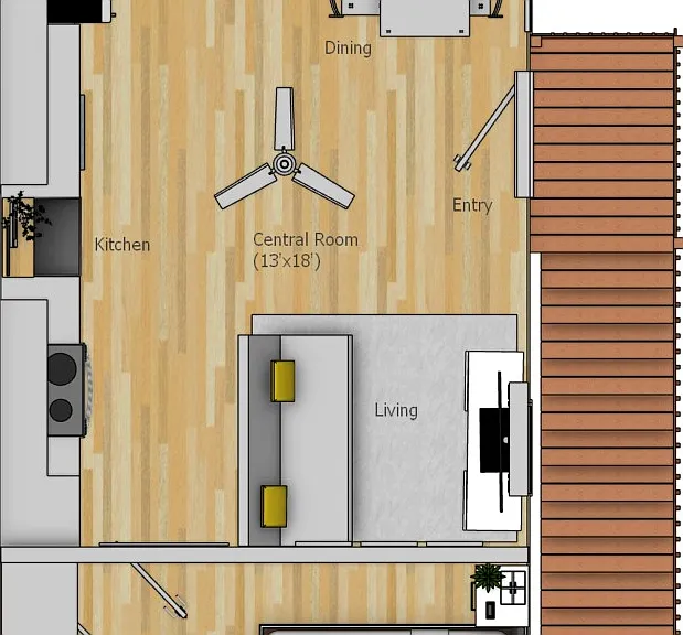 Illustrative Floor Plan Layout (furnishings not included)