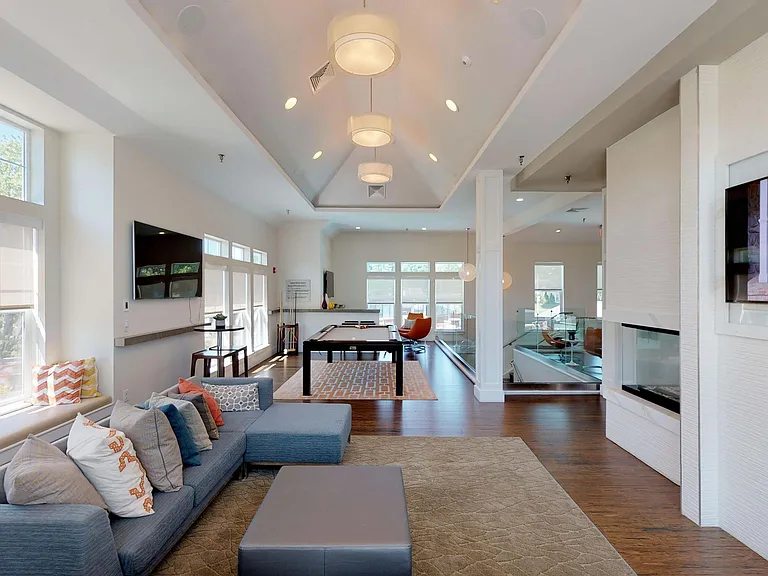 Grab the game in the two-story clubhouse