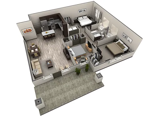 Floor plan 3 BR Haven Overlook
