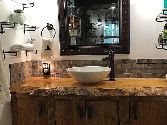 Guest bath w/ live edge vani