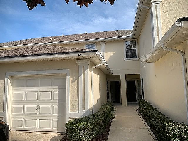 Entry walkway & Garage door
