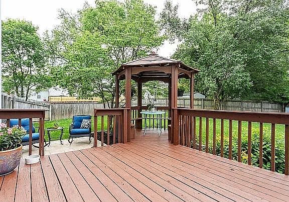 deck and gazebo area