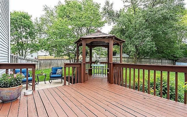 deck and gazebo area