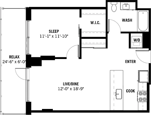 Floor plan One Bed 15