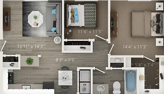 Two Bedroom Two Bath Floor Plan Two Bedroom Two Bath Floor Plan