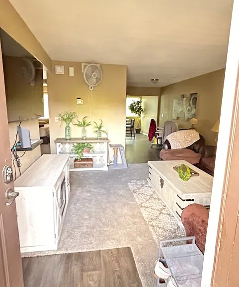 Entry door into living room