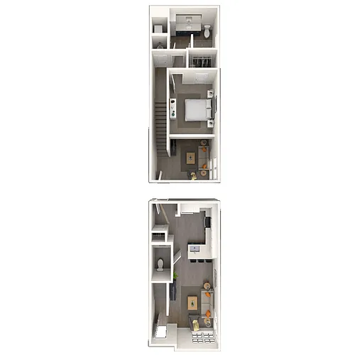 Floor plan TH12 1x1.5 857 SF