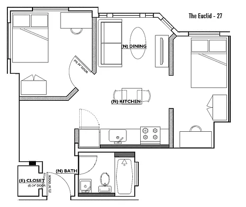 Floor plan Middle 2BR