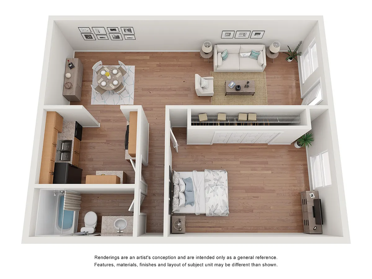 Floor plan 1 Bedroom One Bathroom