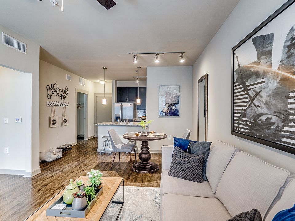 modern living room with wood plank flooring