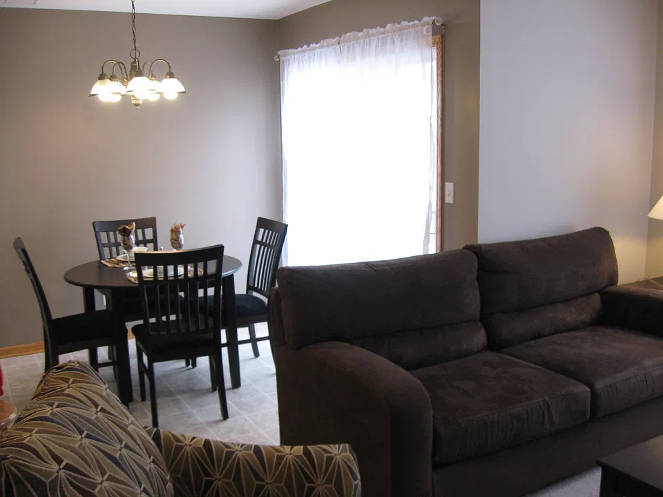 Cozy dining and living area