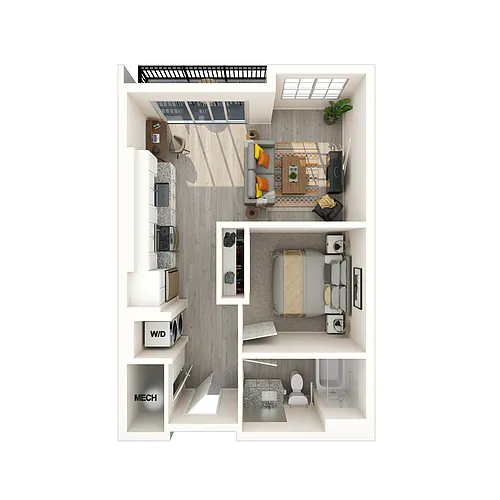 Floor plan 1 Bed/1 Bath