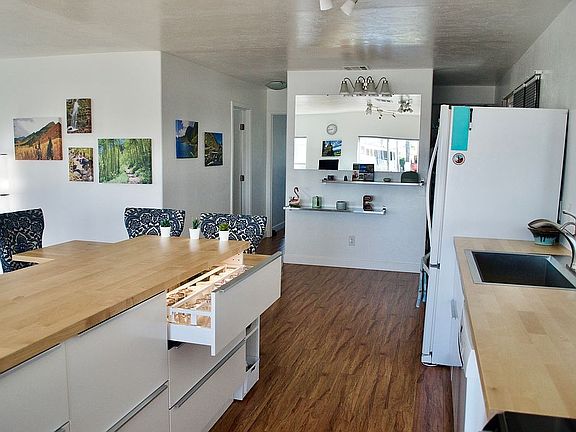 Lighted drawers in kitchen.