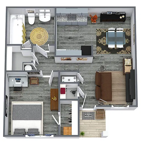 Floor plan 1 Bedroom 1 Bathroom