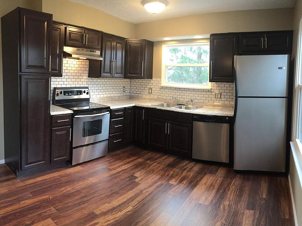 Brand new kitchen with subway tile backsplash