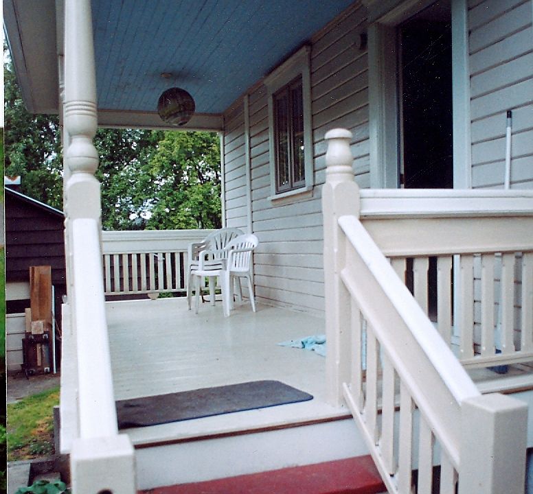 Porch adjacent to kitchen.