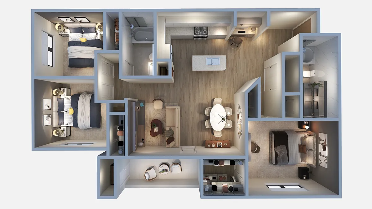 Floor plan 3 Bedroom 2 Bathroom