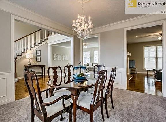 View from Dining Room into Foyer, Great & Hearth Rooms!