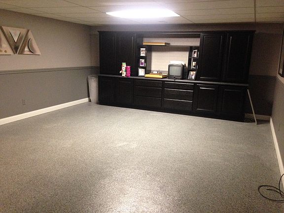 Family room in basement
