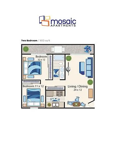 Floor plan TWO BEDROOM B