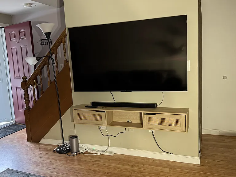 Soundbar, subwoofer, high-speed internet, and TV are included