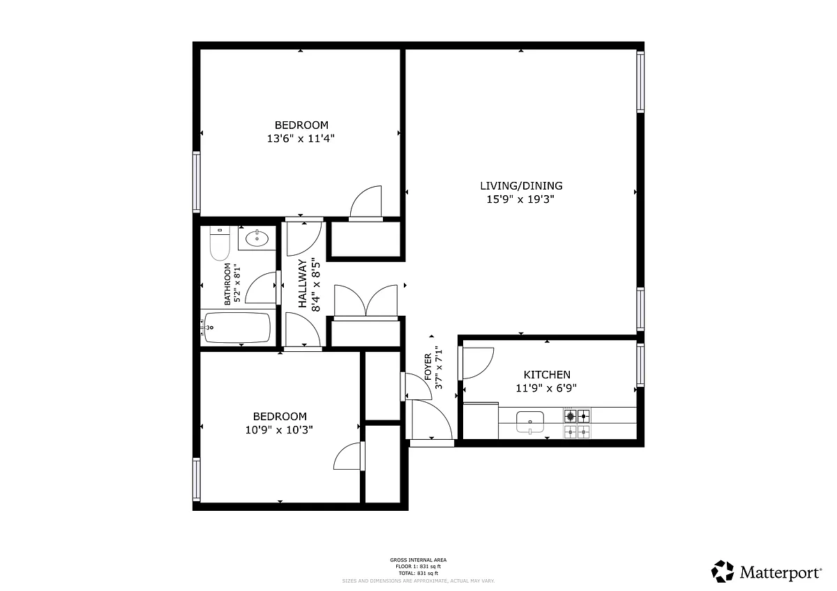 Floor plan 2 Bedroom Apartment