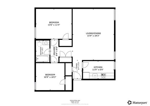 Floor plan 2 Bedroom Apartment