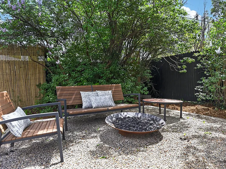 backyard sitting with fire pit