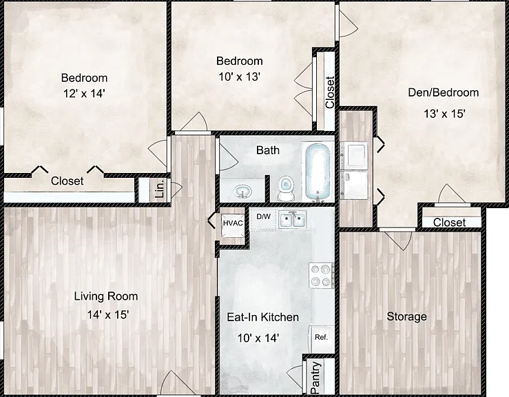 Millstone 3 Bedroom Floorplan Diagram