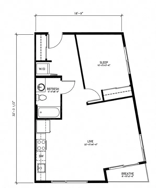 Floor plan 1X1 - B1