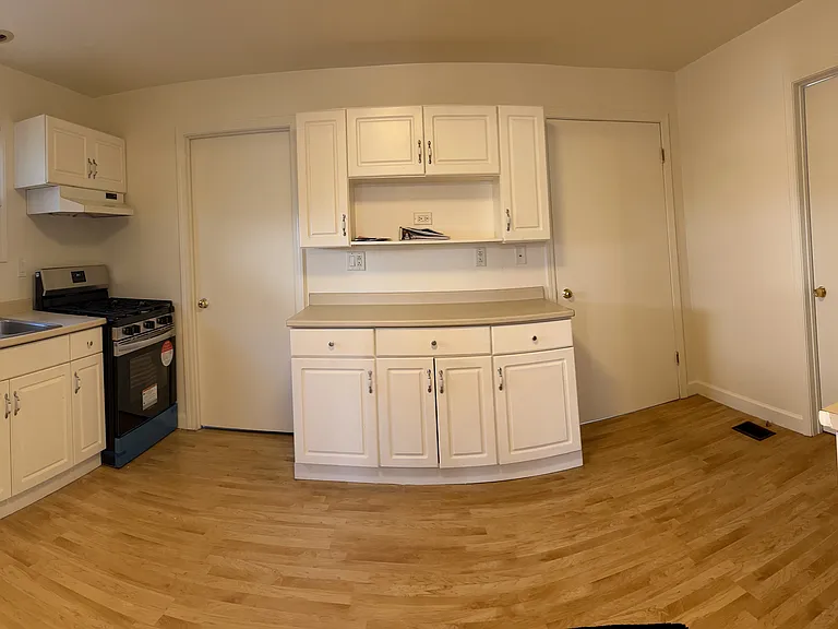 kitchen pano: new fridge, new stove