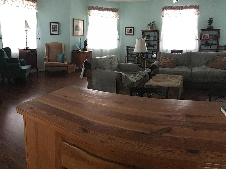 View of living room from kitchen