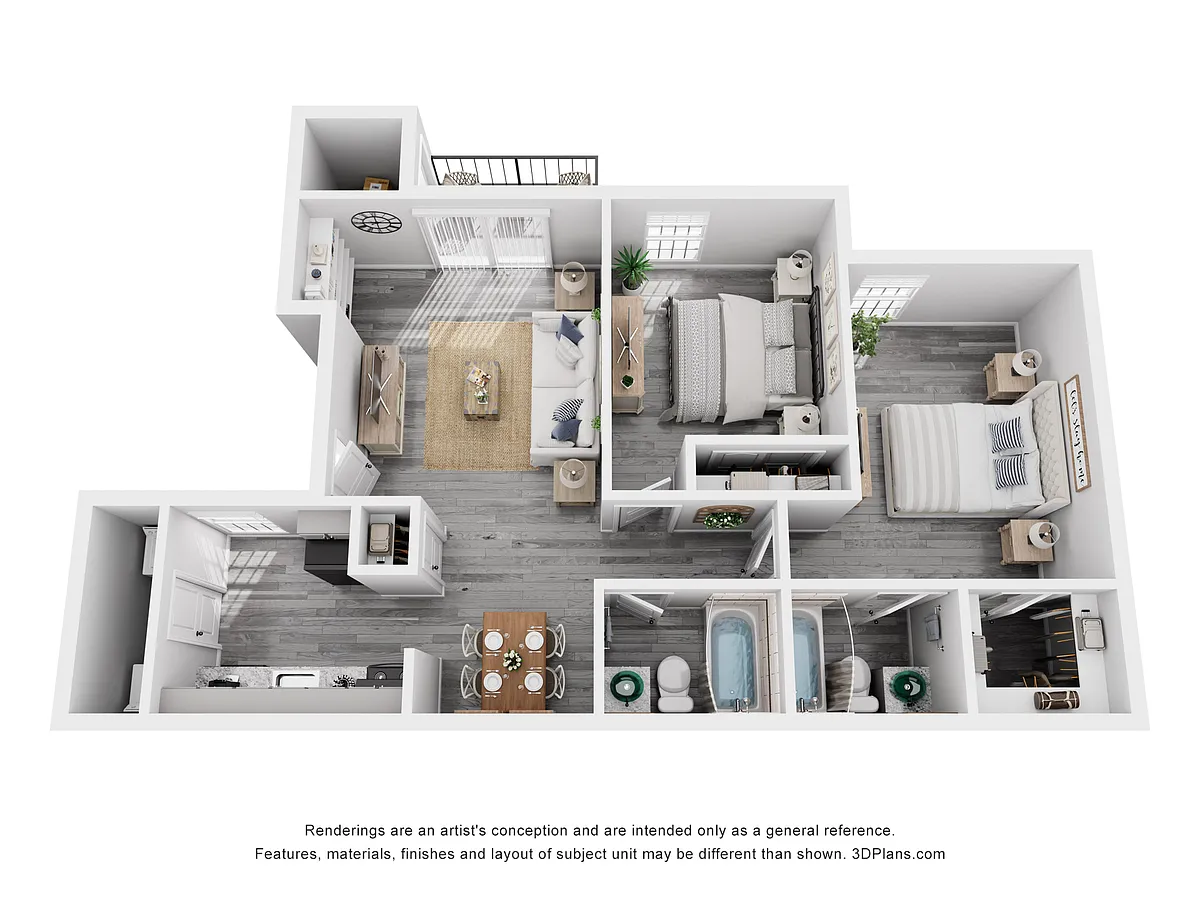 Floor plan 2 Bed 2 Bath Luxury Renovated 900 sq ft