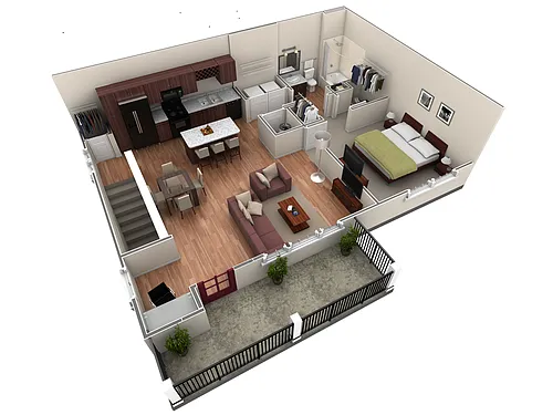 Floor plan 1 BR Grand Overlook