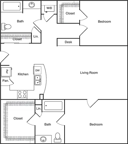 Floor plan Two Bedroom - C