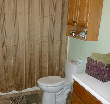 Main bathroom with new tile