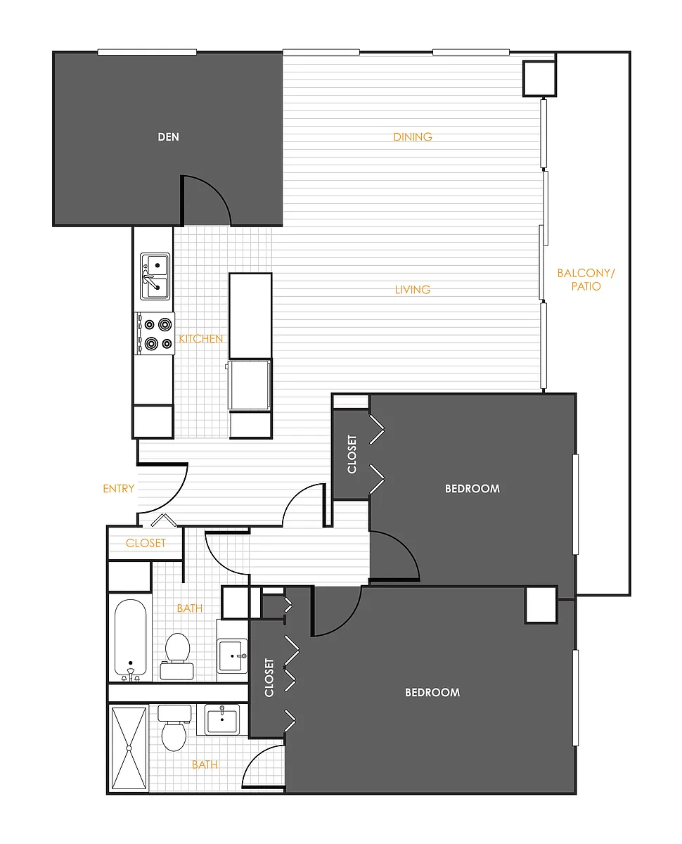 Floor plan 2 Bed 2 Bath
