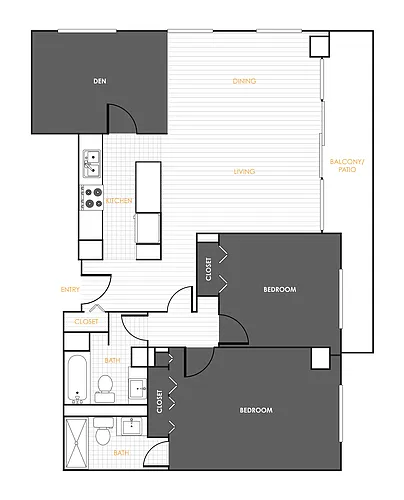 Floor plan 2 Bed 2 Bath