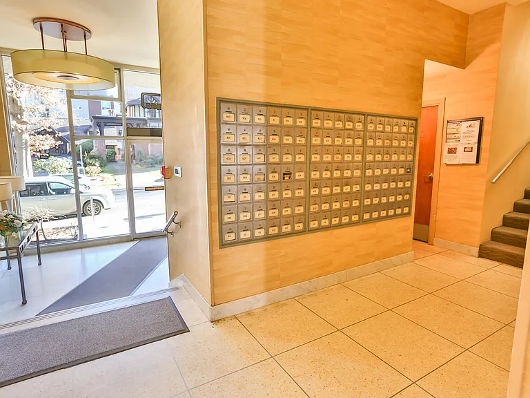 Key accessed mail boxes on the first floor.