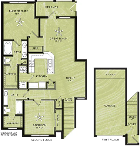 Floor plan B9: 2 Bed 2 Bath