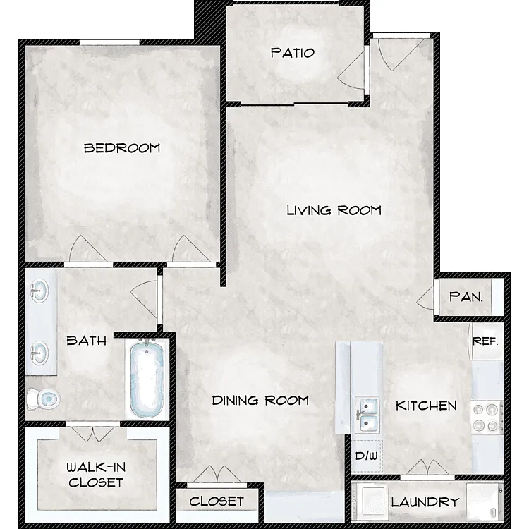 Floor plan 1 Bed 1 Bath