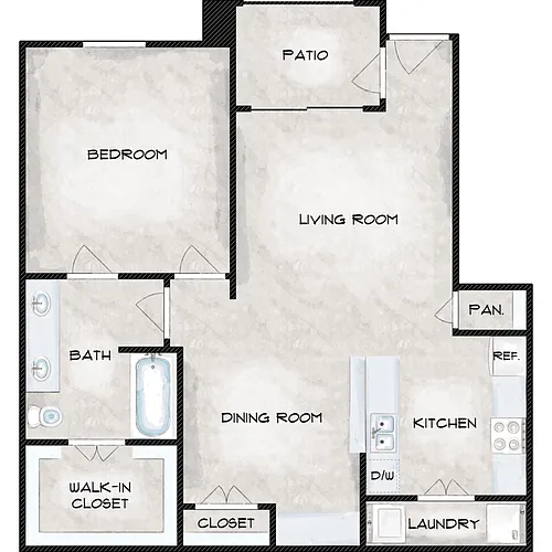 Floor plan 1 Bed 1 Bath