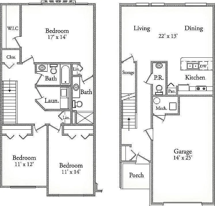 Floor plan Cedar I Townhome