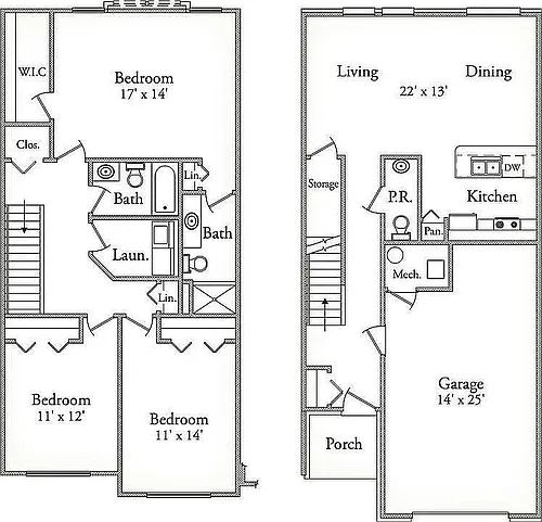 Floor plan Cedar I Townhome