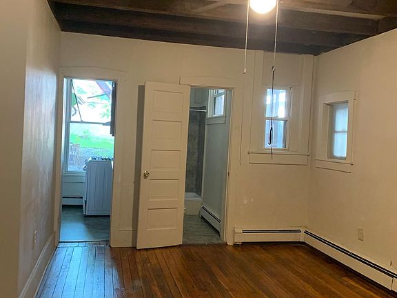 exposed barn wood beams in the living room!