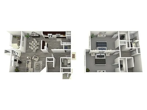 Floor plan 2 Bed, 1.5 Bath C (80% Income Restricted)