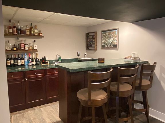 Finished basement bar area