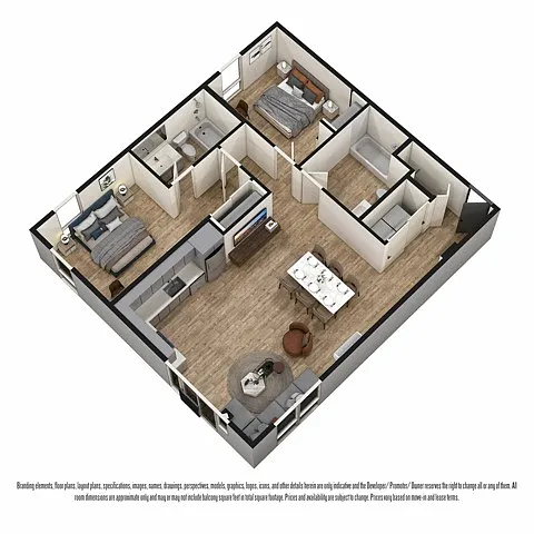 Floor plan 2-Bed U