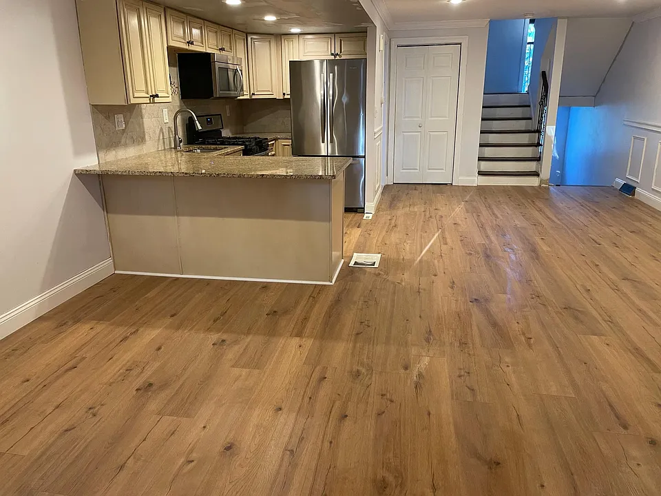 Open floor plan kitchen living dining area